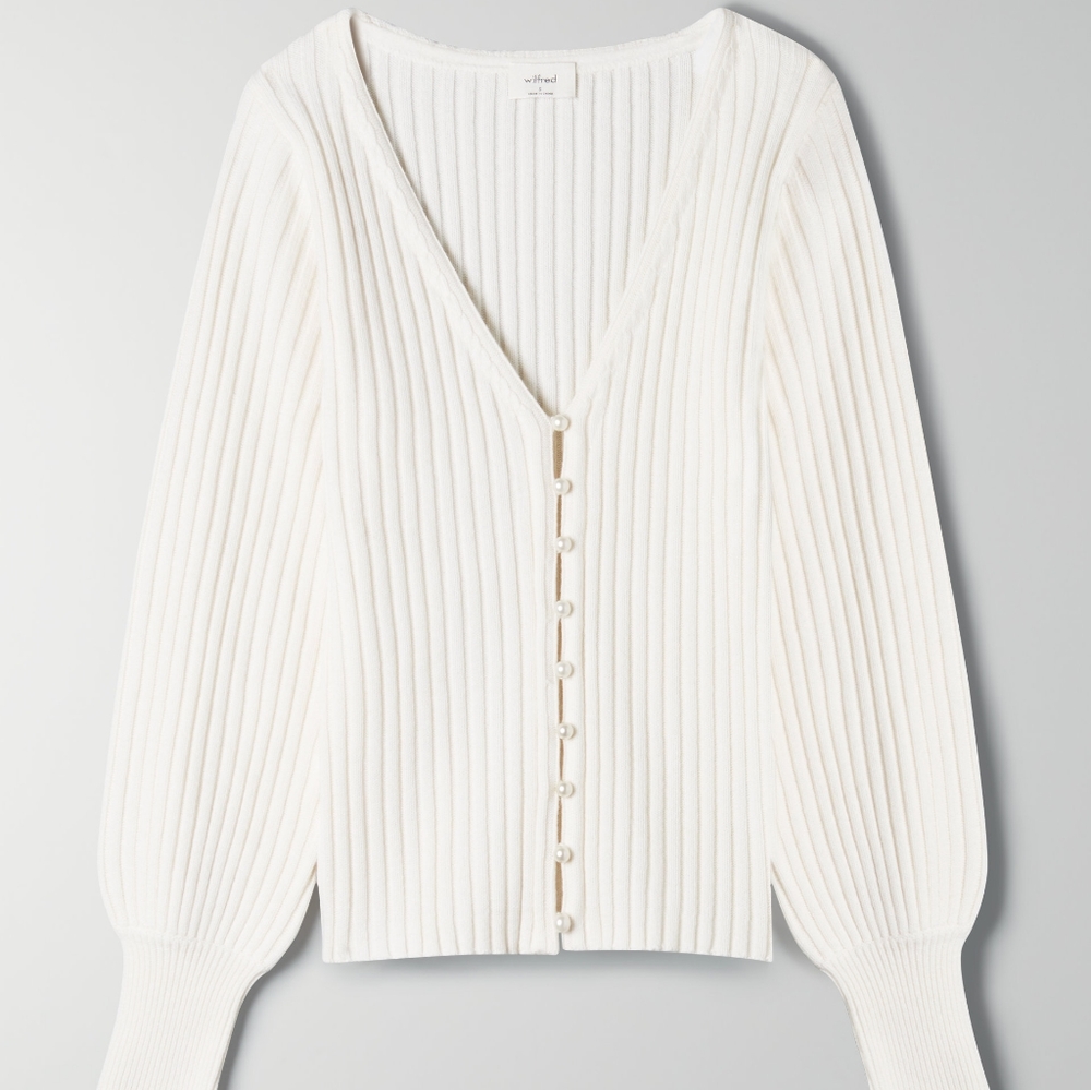 **SOLD** Aritzia Wilfred Pearl Wool-Blend Cardigan - Picture 6 of 6